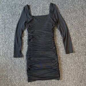 Girls Mini Ruched Dress Black small (8-9 yrs)